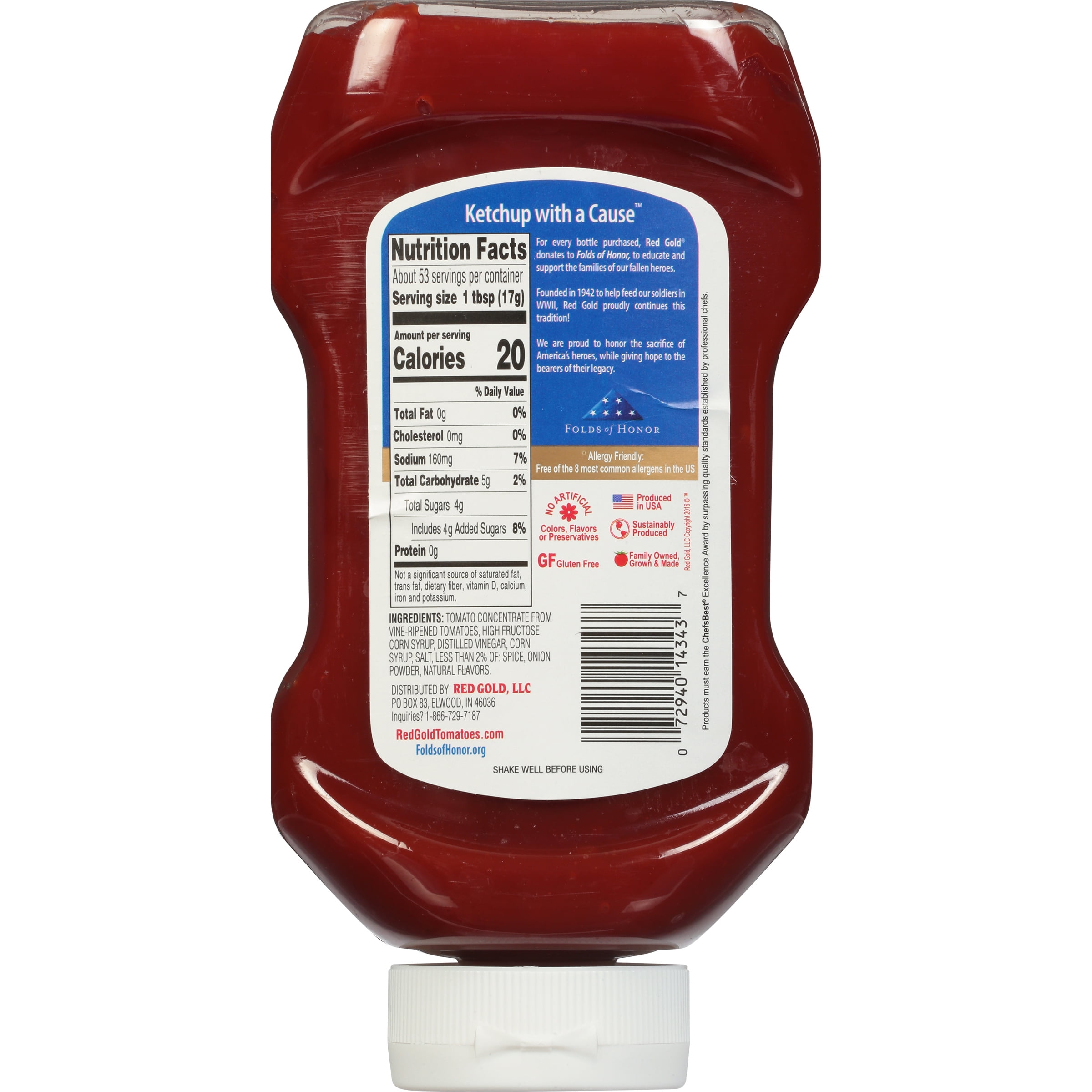 Red Gold Tomato Ketchup, 32 oz Bottle