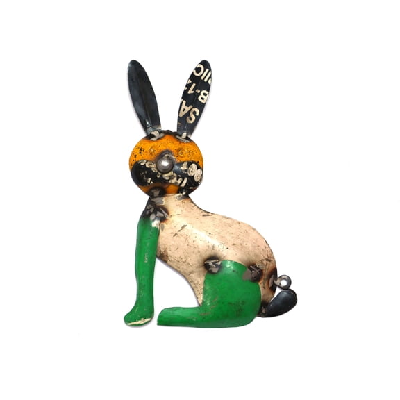 De Kulture Works Handcrafted Recycled Iron Cat Wall Mount Decorative Collectible Figurine Showpiece Beautify Home Office| Ideal for Easter Holiday New Year Party Decoration, 12*5.5*14 (LWH) Inches