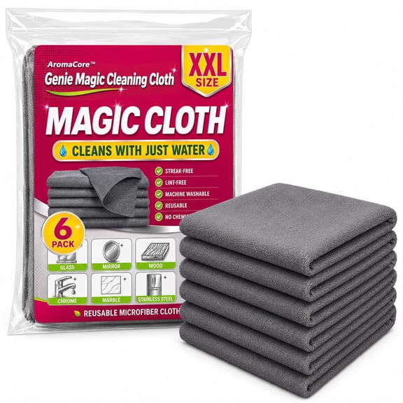 Zlinib 5PC Magic Cleaning Cloths, Reusable, Thickened, for Kitchen, Glass, and Car Windows, Lint-Free Wipes