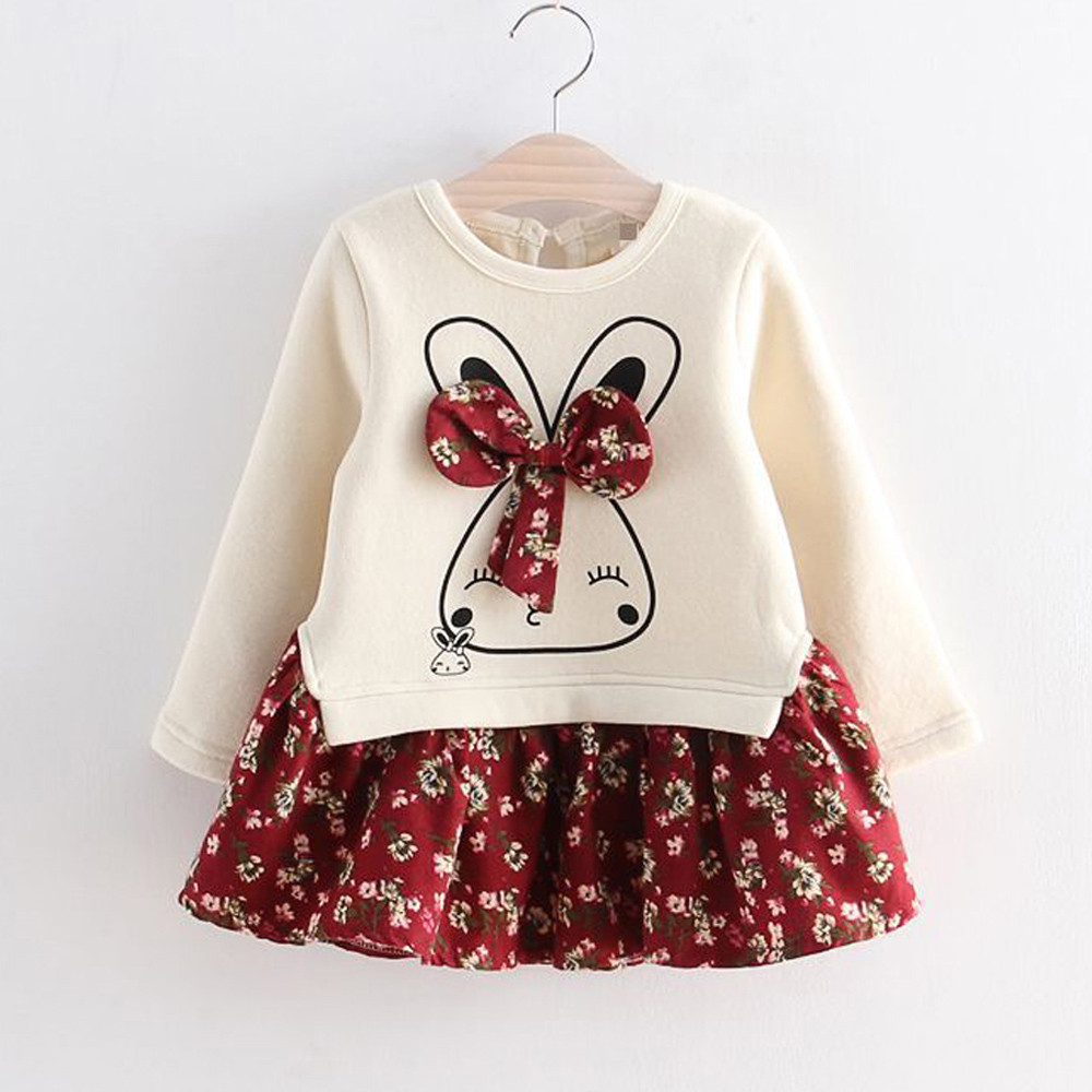 Clothes Kids Baby Princess Toddler Dress Girl Cartoon Floral Bunny Rabbit Party Girls Outfits Set Cute Teen Girls Outfits Toddler Girl Set Teens Clothes for Girls Fall 18 Month Girl Clothes Kids - image 4 of 4