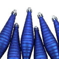 thumbnail image 2 of 6ct Lavish Blue Stripes Shatterproof 2-Finish Christmas Finial Ornaments 5.75", 2 of 2