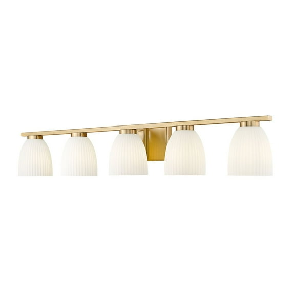 Z-Lite Naya 5 Light Vanity in Modern Gold color, Steel frame