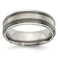 thumbnail image 7 of Edward Mirell Titanium w/Sterling Silver Textured Line Step Edge 7.5mm Band, 7 of 7