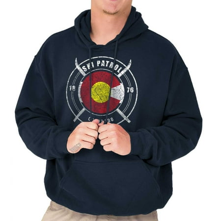Colorado Hoodie Colorado Flag Ski Patrol Skiing Snow Winter Mountain State US Hoodie ()