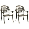 thumbnail image 1 of vidaXL Garden Chairs 2 pcs Cast Aluminium Bronze, 1 of 5