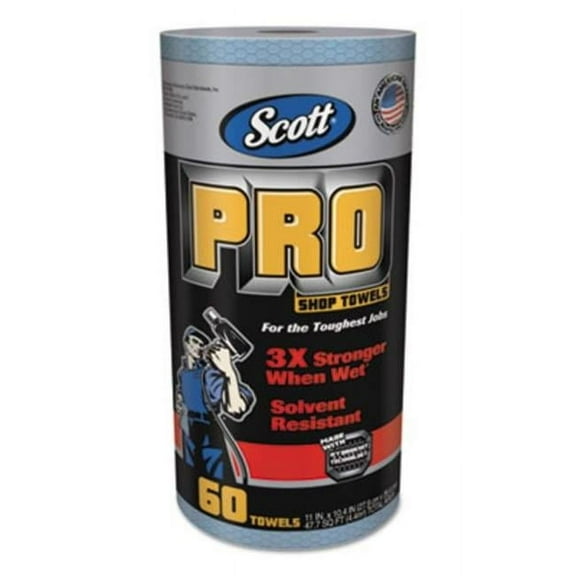 Scott  10.4 x 11 in. 1-Ply Heavy Duty Pro Shop Towels, Blue