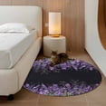 thumbnail image 3 of Round Area Rug 4 Ft, Purple Lavender Washable Non-Slip Circle Carpet for Living Room/Bedroom, Spring Watercolor Wildflowers Plant Black Low-Profile Crawling Mats Collection Rugs for Indoor, 3 of 7