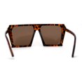 thumbnail image 2 of Lunettes de Soleil Mode Géométriques Plates pour Femmes, Marron Tortue, 2 of 4
