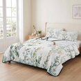 thumbnail image 2 of Twin XL Quilt Set 68''x98'', Sage Green Trees Lightweight Summer Bedspread Coverlet Set with 2 Pillow Shams, Green Eucalyptus Leaves Breathable All Season Quilt Bedding for Dorm/Guest Room, 2 of 9