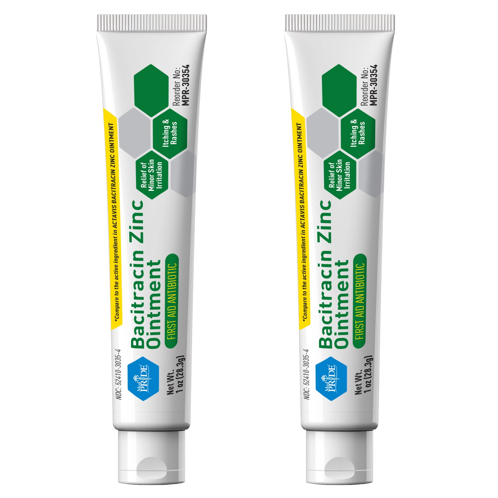 (2 pack) MED PRIDE Bacitracin Antibiotic Ointment with Zinc – 1oz Tube, First Aid Ointment for Cuts, Burns & Skin Relief, Soothing Antibiotic Ointment Protection