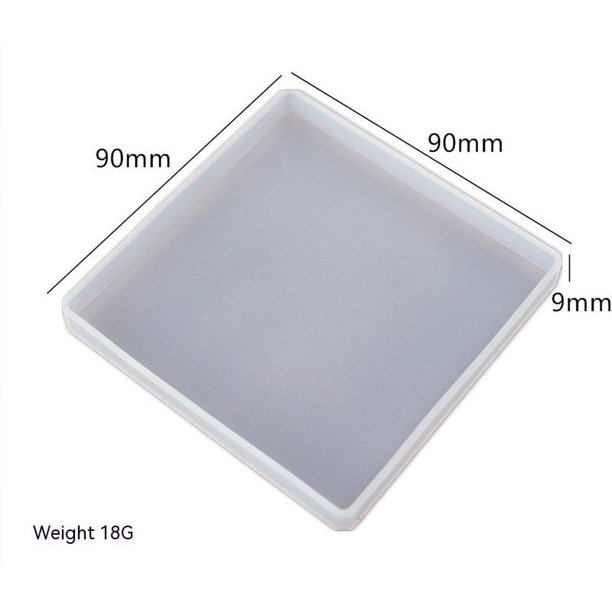 Moldes de silicona para fundición de resina, molde cuadrado y rectangular pequeño para arte de resina epoxi, tapetes para tazas DIY, kit de herramientas para tazas medidoras de resina(Blanco