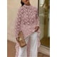 thumbnail image 4 of Top elegante de cuello redondo para mujer, camisa Irregular de Color sólido, Blusa de manga larga ahuecada de encaje Sexy, Vestidos de otoño, 4 of 4
