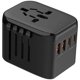 thumbnail image 2 of Conector de Viaje PowerJourney 1Pza 100-250V 50-60Hz 5V 3A EU/UK/USA/ AUS Negro., 2 of 2