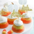 thumbnail image 2 of Adornos para cupcakes de calabaza pequeña, cumpleaños de Acción de Gracias, baby shower, decoraciones para fiestas temáticas de otoño, suministros para revelar género, juego de 24 (azul), 2 of 6
