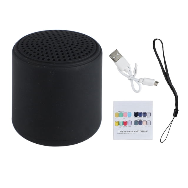 Mini altavoz inalámbrico Bluetooth Nikou recargable por USB 400 mAh impermeable color negro