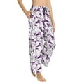 thumbnail image 3 of Cauagu Violets Flowers Pajama Pants for Women Loose Fit Wide Leg Trouser Pants Casual Elastic Waist Drawstring Lounge Pants, 3 of 6
