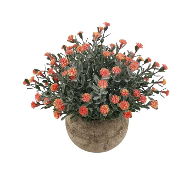 Planta artificial en maceta de simulación perfecta para decoración interior del hogar y la oficina, Gypsophila roja oso de fresa Electrónica