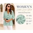 thumbnail image 4 of GZWYHT Gauze Hoodie for Women Cotton Beach Cover Ups for Women Beach Jacket for Women Hooded Swimsuit Coverup for Women Linen Beach Cover up Shirt Cover Up Green 2XL, 4 of 5