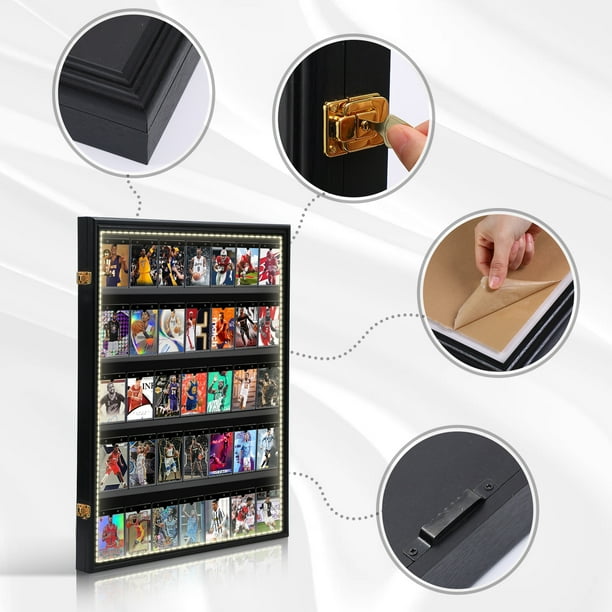 Graded Sports Card Display Case with LED Lights, Lockable Acrylic Case for Baseball and Trading Cards, 98% UV Protection (3 Pack Vertical) - Walmart Business Supplies Graded Sports Card Display Case with LED Lights, Lockable Acrylic Case for Baseball and Trading Cards, 98% UV Protection (3 Pack Vertical) - Walmart Business Supplies