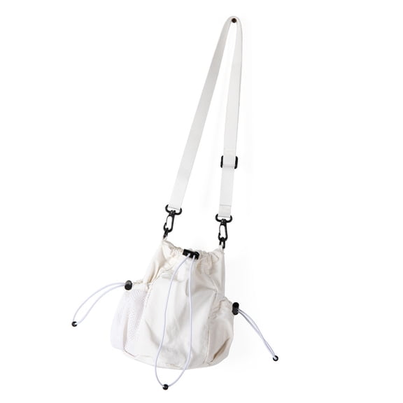 Multi Purpose Nylon Drawstring Bucket Bag With Adjustable Shoulder Strap Crossbody Purse For Trendy Ladies