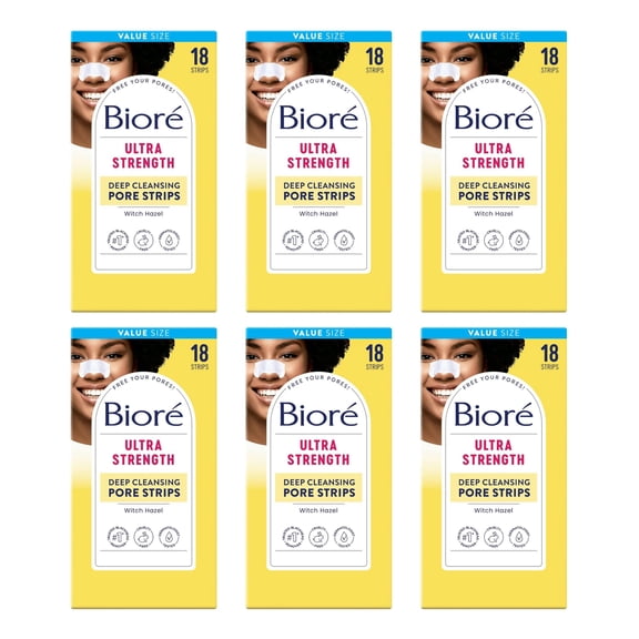 Biore Ultra Deep Cleansing Pore Strips Nose 6 Each (Pack of 6)
