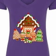 thumbnail image 4 of Inktastic Gingerbread House Christmas Women's V-Neck T-Shirt, 4 of 5
