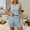 Light Blue, variant on BUIGTTKLOP Lounge Sets for Women Eyelet Sleeveless Crewneck Cropped Tank Tops Wide Leg Summer Shorts 2 Piece Outfits