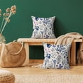 thumbnail image 2 of Summer Pillow Covers 16x16 Inch Set of 2,Navy Blue Wild Flower Plant Throw Pillows Case,Seasonal Floral Outdoor Decorative Square Linen Farmhouse Decor Cushion Covers for Home Sofa Bed Couch, 2 of 6