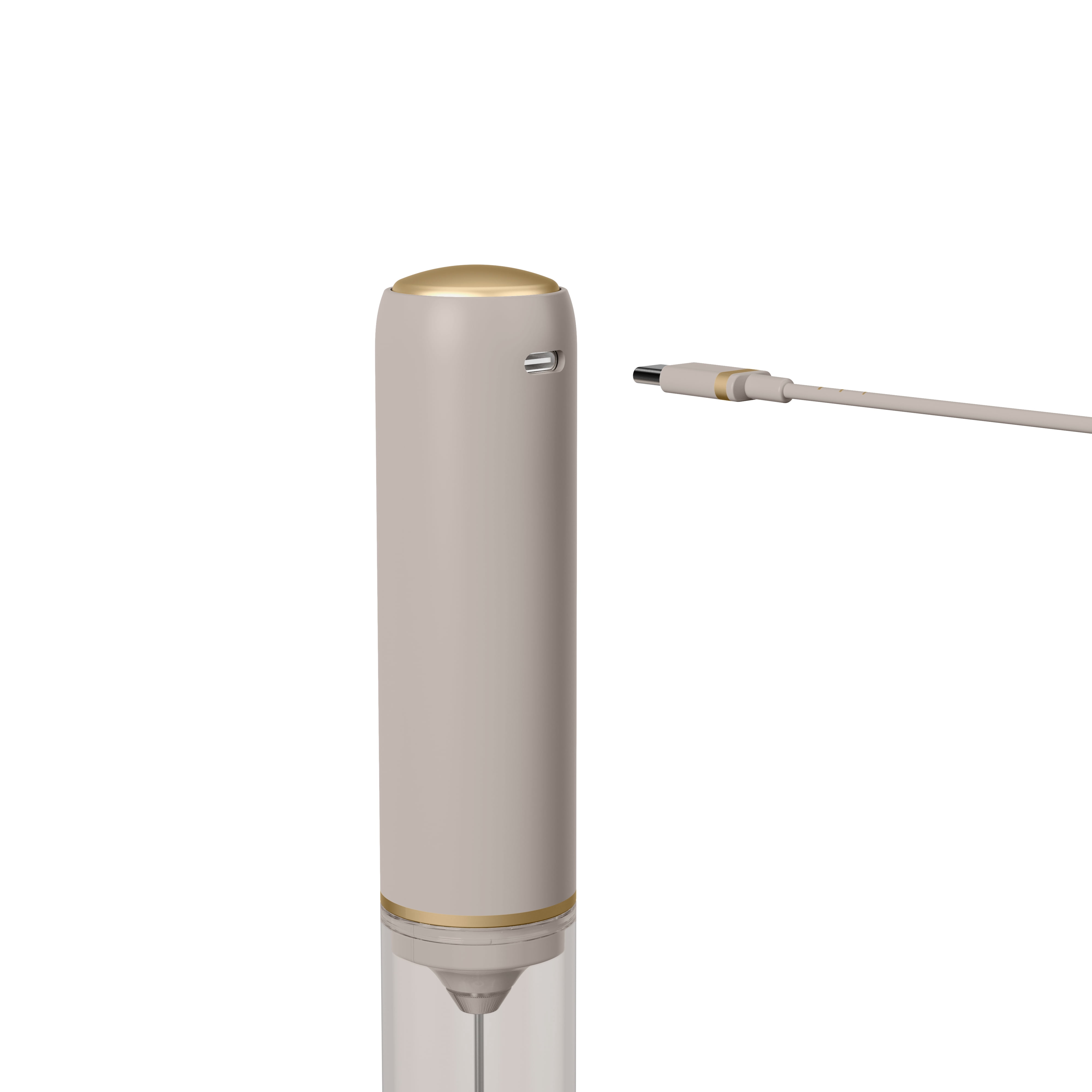 Beautiful Handheld Rechargeable Milk Frother, Porcini Taupe by Drew Barrymore