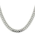 thumbnail image 2 of 925 Sterling Silver Curb Chain Styles Necklace 7.8 mm Polished Domed 24 inch, 2 of 4