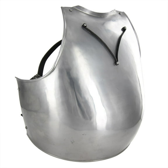 Armory Replicas Medieval Italian 1390 Globose Breastplate – 18 Gauge Polished Steel Cuirass with Leather Straps
