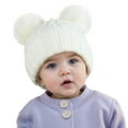 thumbnail image 2 of BLOCLOALO Beanie Hats Baby Winter Hat Toddler Beanie Skull Cap Girl Boy Pullover Hat for Kids Ribbed Knitting Warm Cap for Cold Weather White One Size, 2 of 4