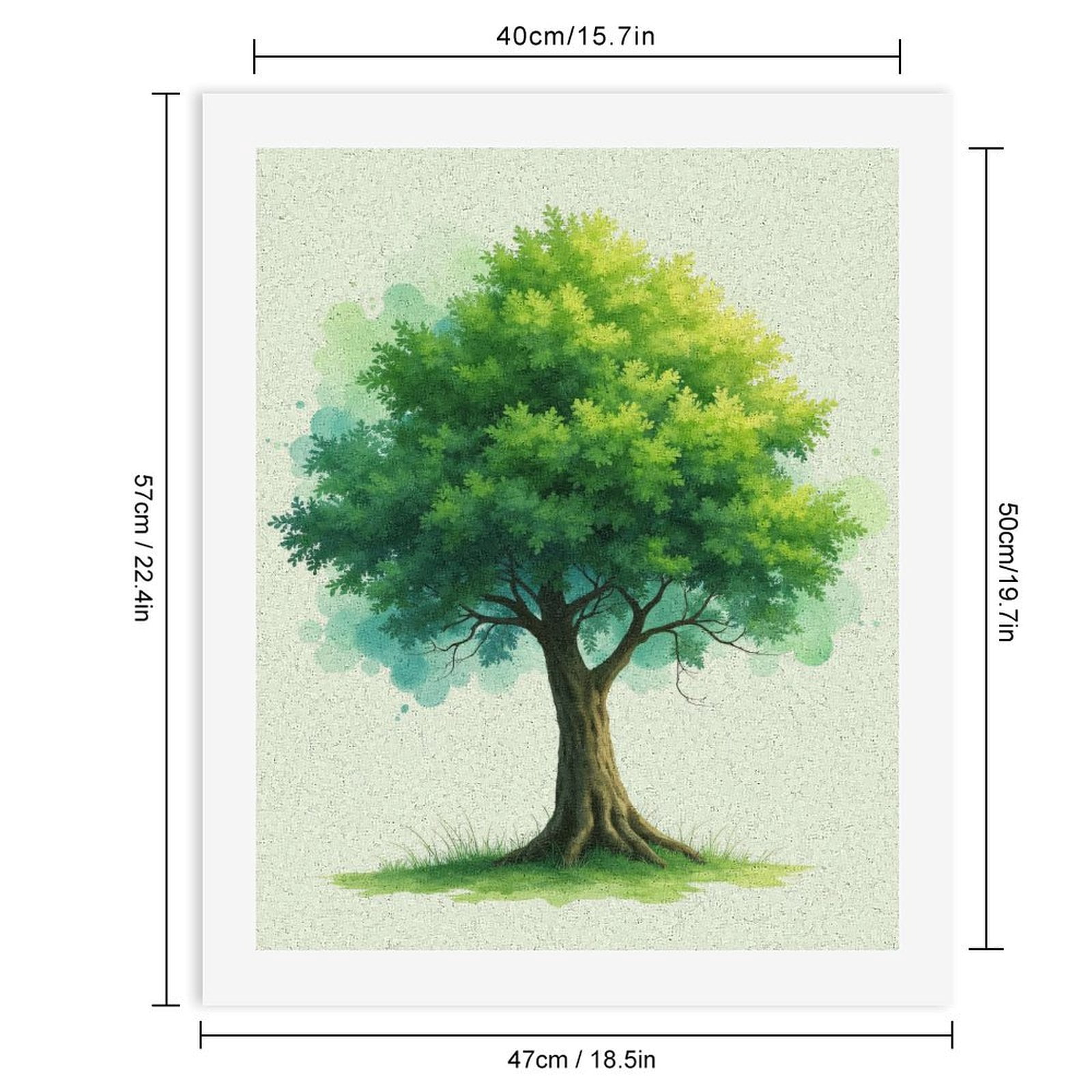 Paint By Numbers Kit for Adults Beginner - DIY Green Tree Nature Illustration Art Canvas Painting Kits for Adults, Frameless Paint By Number for Adults for Home Wall Decor 16x20 Inch