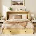 thumbnail image 3 of Farmhouse Murphy Bed With Storage and Build-in Charging Station For Bedroom,Guest Room, Queen Size, 3 of 7