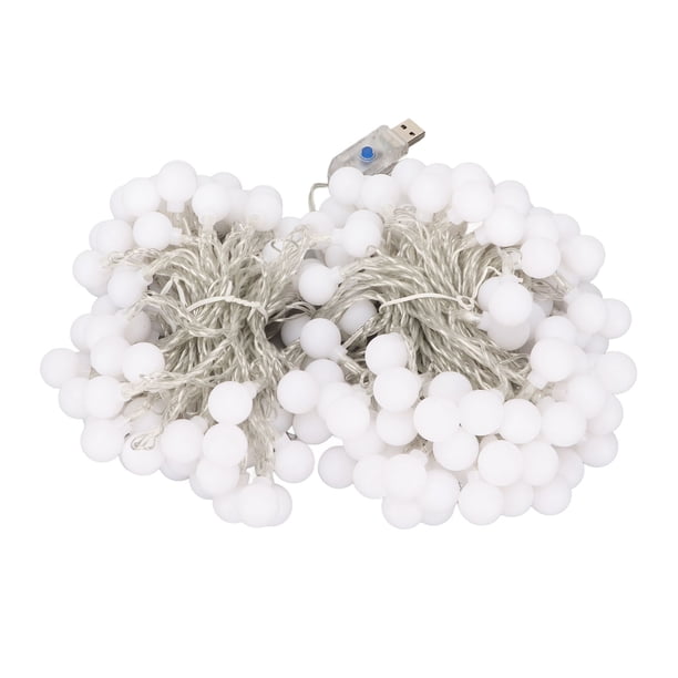 Guirnalda de Luces Navideñas Impermeable USB Cálidas para Interiores 8 Modos Globo Decorativo Luces LED Luces Blancas Suaves Centelleantes para árbol de Navidad