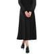 thumbnail image 3 of Falda Maxi de Satén para Mujer Inspire Chic, Cintura Alta, A-Line, Formal, de Noche, Cóctel, Estilo Sirena, 2XL, Negra, 3 of 6