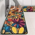 thumbnail image 2 of Kitchen Rugs Sets Of 2,Pioneer Flower Floral Print Pattern Anti Fatigue Kitchen Mat Rugs Non Slip Washable,Decorative Kitchen Floor Mats for Kitchen,Sink,Laundry,17"x47"+17"x47", 2 of 5