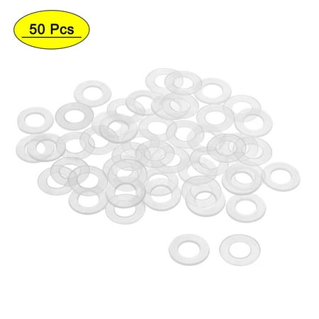

16mm O.D. 0.9mm Thick Nylon Flat Washers for M8 Screw Bolt 50 Count