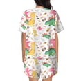 thumbnail image 3 of Naloa Cute Baby Dinosaurs Women's Short-Sleeved Pajama Set, Loungewear, Summer pajamas, Breathable Cozy - 4X-Large, 3 of 9