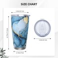 thumbnail image 3 of 20oz Car Cup Three-Piece Set Of Single Silver Edge No Smell Easy To Carry Heat Preservation For Daily Car Sports Travel Light Blue And Gold Marble, 3 of 8