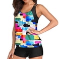 thumbnail image 3 of Bikini Mujer Traje de Baño Conjunto de Traje de Baño Tankini de Dos Piezas, Blusa Deportiva Con Espalda En T y Pantalones Cortos Para Mujer, Trajes de Baño Cómodos, 3 of 6
