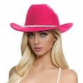 thumbnail image 1 of Men's and Women's Woolen Hats Western Cowboy Top Hat Three Of Rhinestones, 1 of 4