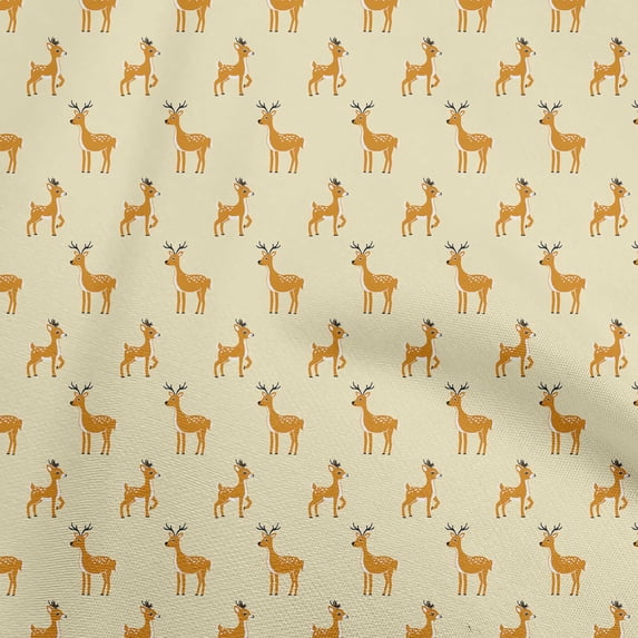 oneOone Cotton Jersey Light Yellow Fabric Animal Dress Material Fabric Print Fabric By The Yard 58 Inch Wide
