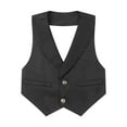 thumbnail image 2 of iiniim Kids Boys Lapel V Neck Button Up Formal Tuxedo Suit Vest Halter Waistcoat Backless Tank Top Black 10, 2 of 6