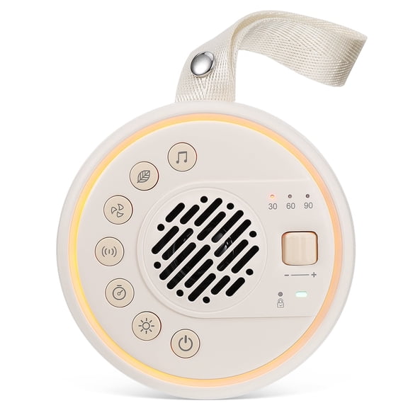 Foxnovo Beige Portable Noise Machine for Sleep with Rechargeable Battery and Timer