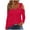 003* Hot Pink, variant on bnaln Off The Shoulder Tops for Women Summer Tops Long Sleeve V Neck Shirts Dressy Casual Blouses Tee Solid Color Tunic Tops T-Shirt Outfits Trendy Clothes
