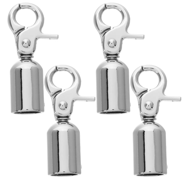 KAKOWELY rope end snap hook 4pcs Rope End Snap Hook Rope End Cap Rope End Hook Cord End Hook Rope Rope End Stopper Alloy Rope Connector Guardrail Cord End Cap