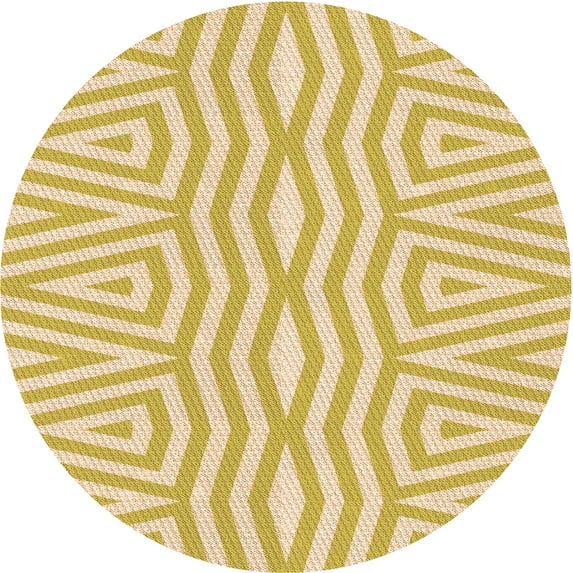 Ahgly Company Indoor Round Patterned School Bus Yellow Area Rugs, 7' Round