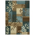 thumbnail image 2 of (2 pack) Mainstays Traditional Leaf Block Blue Brown Print Indoor Area Rug, 7' x 10', 2 of 8