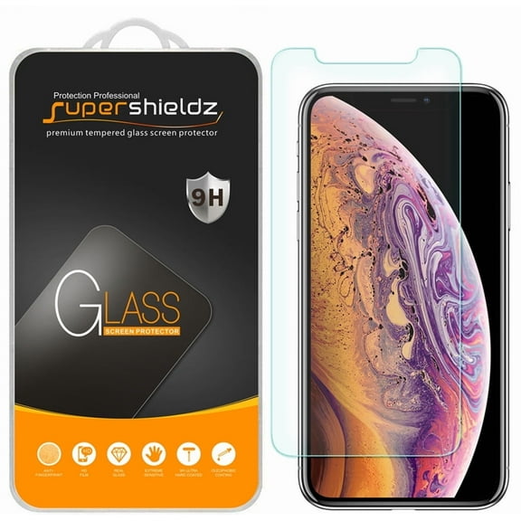 [1-Pack] Supershieldz for Apple iPhone XS Tempered Glass Screen Protector, Anti-Scratch, Anti-Fingerprint, Bubble Free